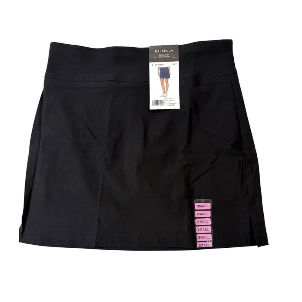 Rafaella Skort Womens Small Black Pull On Stretch Golf Tennis Skirt NWT